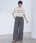 コットンリネン平織デニム　イージーワークパンツ